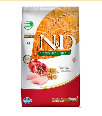 Ração Farmina N&d Ancestral Grain Para Gatos Adultos Sabor Frango E Romã