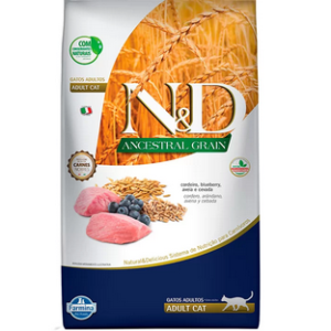 Ração Farmina N&d Ancestral Grain Para Gatos Adultos Sabor Cordeiro E Blueberry